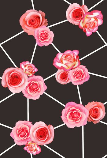 795437-2 26花卉黑底