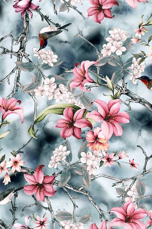 花卉印花华亿平台图片