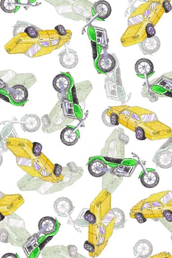 795754-童装汽车波纹黄