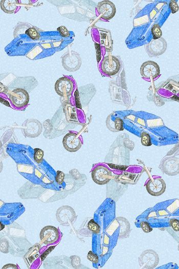 795757-童装汽车波纹蓝