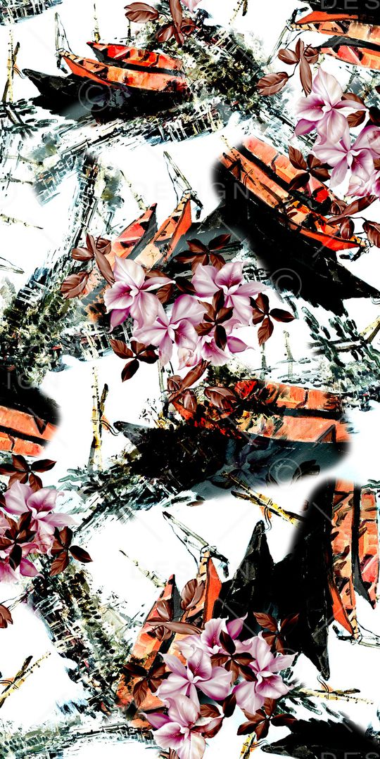 花卉印花华亿平台图片