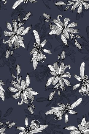 线条花卉印花华亿平台图片