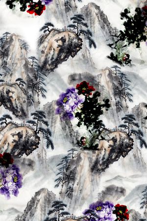 水墨印花华亿平台图片