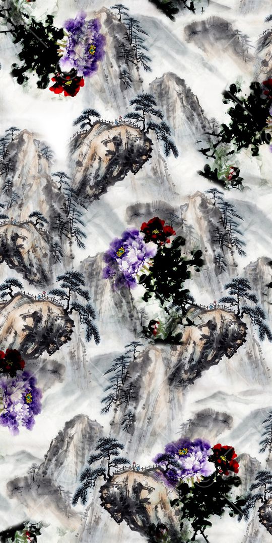 水墨印花华亿平台图片