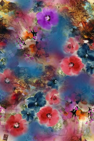 花卉印花华亿平台图片