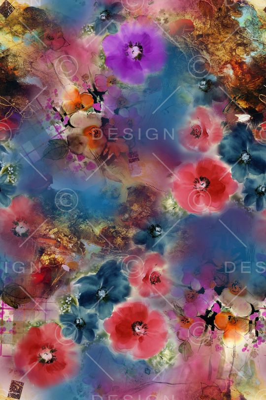 花卉印花华亿平台图片