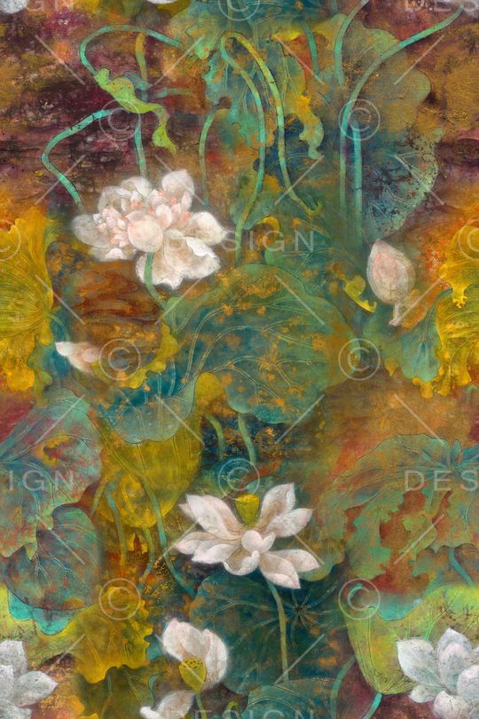 荷花印花华亿平台图片