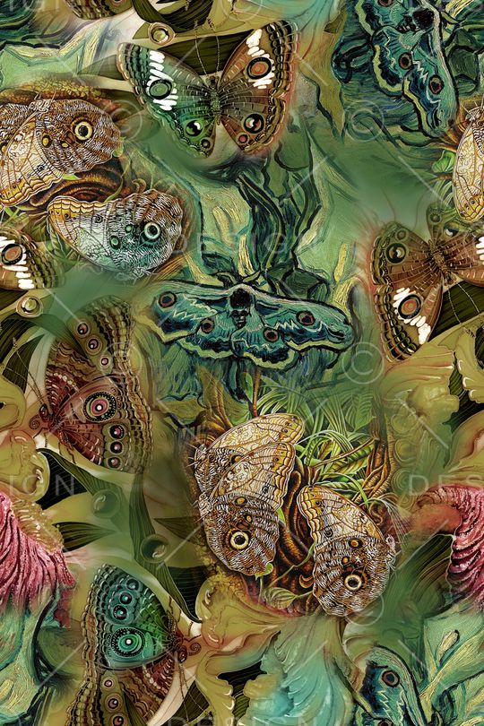 蝴蝶印花华亿平台图片