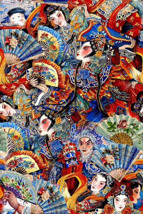 中国风印花华亿平台图片