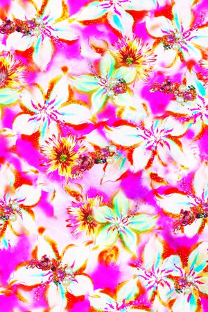 手绘花卉印花华亿平台图片