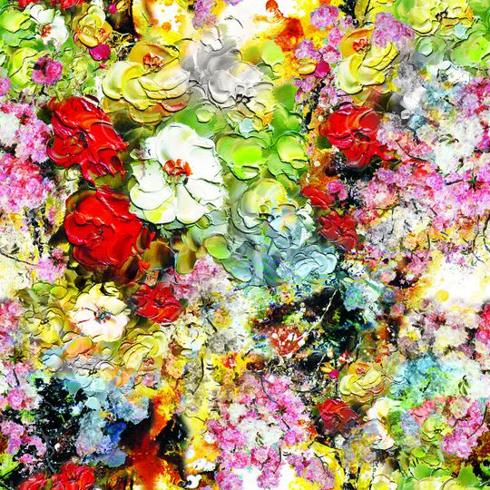 手绘花卉印花华亿平台图片