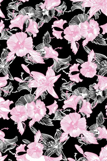 797607-手绘线描植物花朵