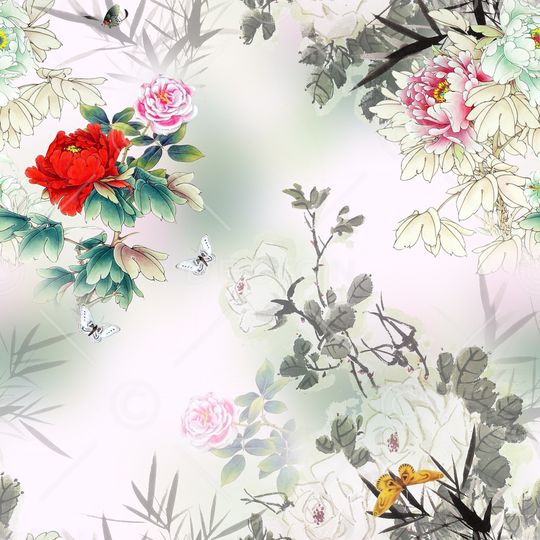 花卉印花华亿平台图片