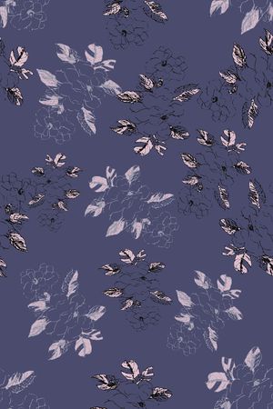 手绘线条笔触印花华亿平台图片