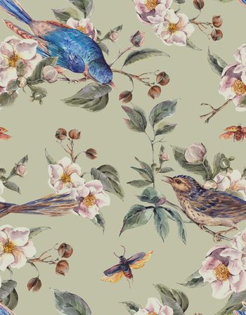 花鸟印花华亿平台图片