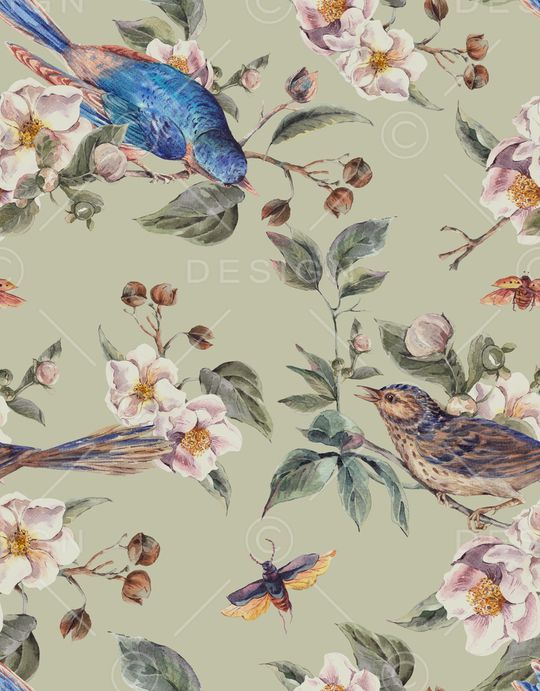 花鸟印花华亿平台图片