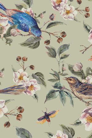 花鸟印花华亿平台图片