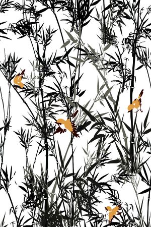 水墨画印花华亿平台图片