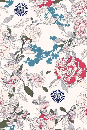 花卉几何印花华亿平台图片