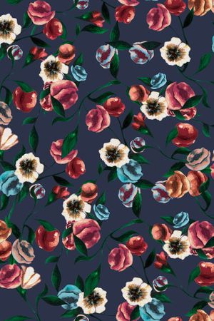 手绘花印花华亿平台图片