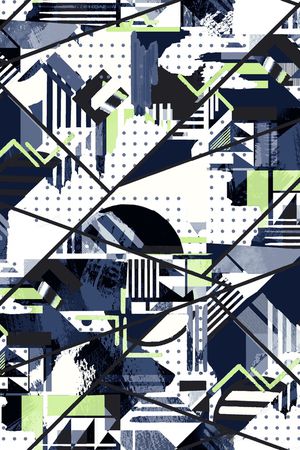 不规则几何印花华亿平台图片