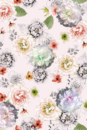 花卉印花华亿平台图片