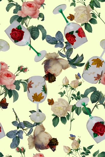 799960-2017-3-8水彩玫瑰花酒杯1