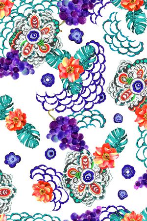 手绘花印花华亿平台图片