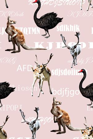 抽象手绘水彩花动物纹理数码印花印花华亿平台图片