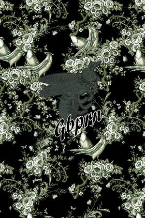 抽象手绘几何字母数码印花印花华亿平台图片