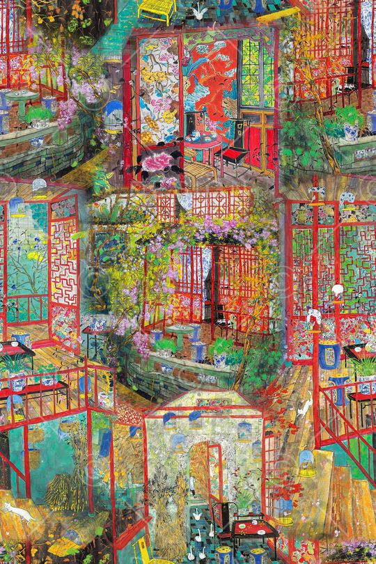 中国风印花华亿平台图片