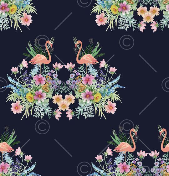 水彩手绘花卉印花华亿平台图片