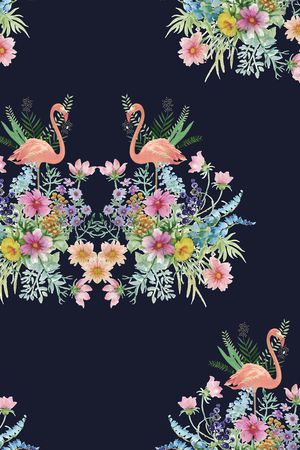 水彩手绘花卉印花华亿平台图片