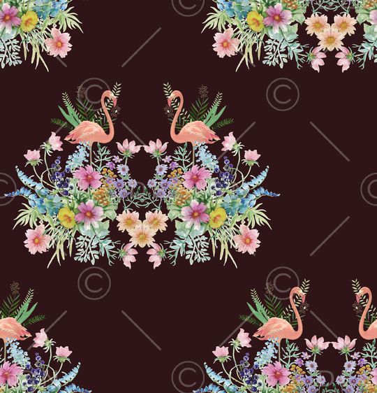 水彩手绘花卉印花华亿平台图片