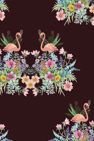 水彩手绘花卉印花华亿平台图片