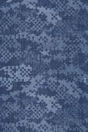 马赛克水洗牛仔效果印花华亿平台图片