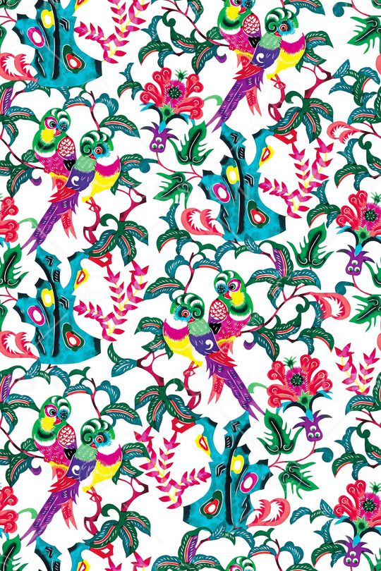 青花瓷印花华亿平台图片