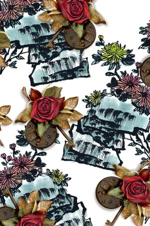 牡丹印花华亿平台图片