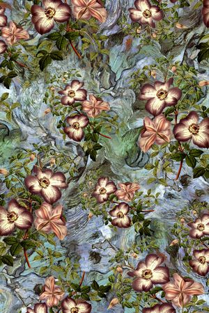 花卉印花华亿平台图片