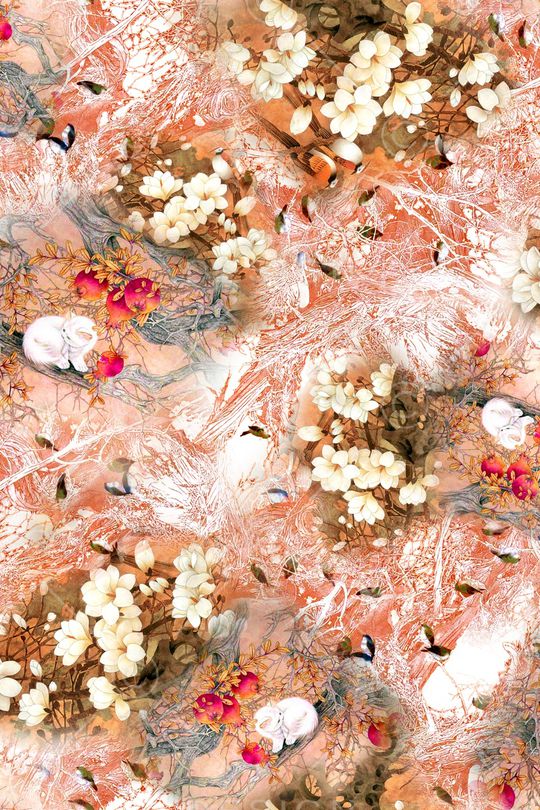 花鸟印花华亿平台图片