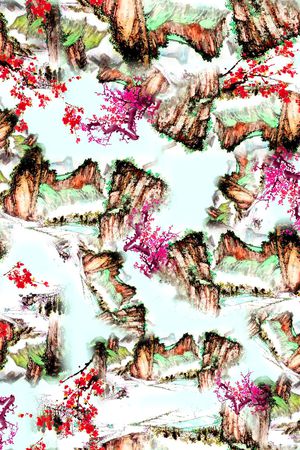 中国风印花华亿平台图片