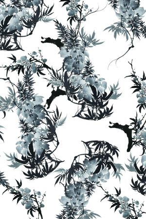 水墨印花华亿平台图片