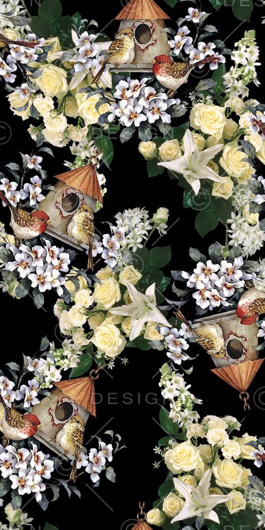 花鸟印花华亿平台图片