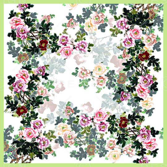 小方巾印花华亿平台图片