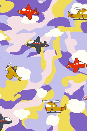 卡通迷彩印花华亿平台图片