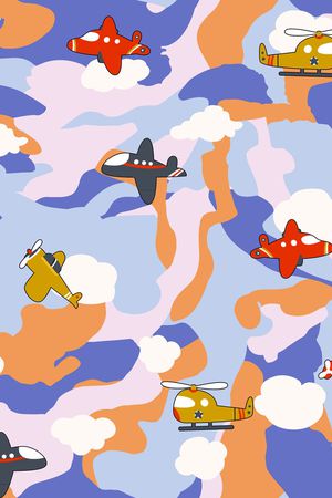 卡通迷彩印花华亿平台图片