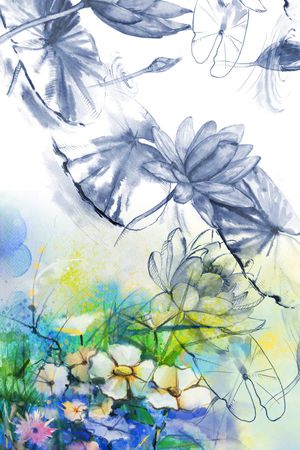 荷花印花华亿平台图片