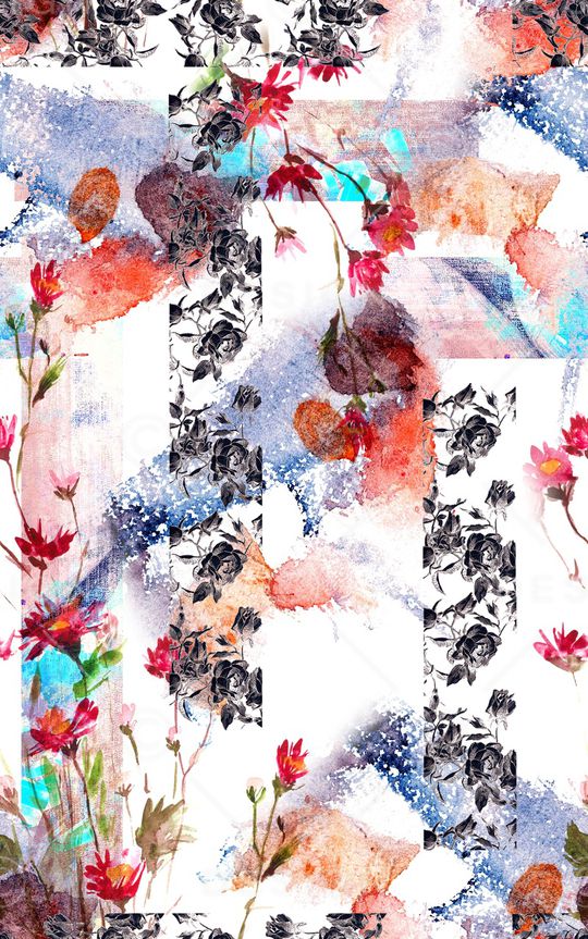 花卉印花华亿平台图片