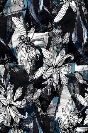 线条花卉印花华亿平台图片