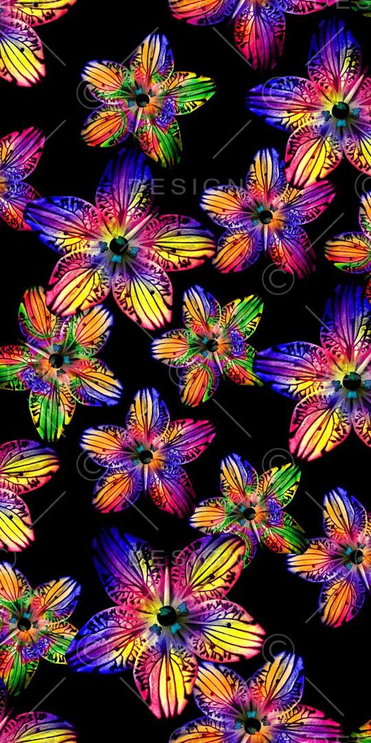 炫彩花卉印花华亿平台图片